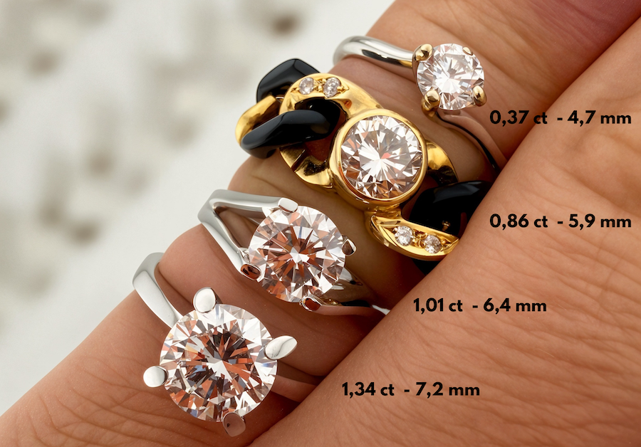 porvnání karátové hmotnosti u diamantů_1